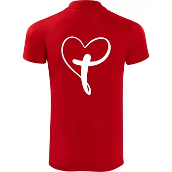 Pánská košile Jesus srdce - Polokošile Victory sportovní (dresovina) - 3XL ( Červená )