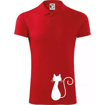 Pánská košile Zamilovaná kočka ocásek - Polokošile Victory sportovní (dresovina) - M ( Červená )