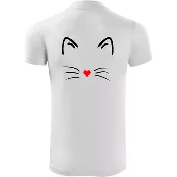 Pánská košile Kočka - srdce místo nosu - Polokošile Victory sportovní (dresovina) - L ( Bílá )
