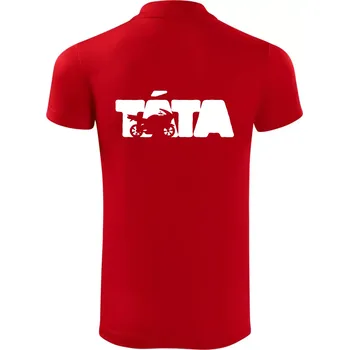 Pánská košile Táta nápis - motorka supersport - Polokošile Victory sportovní (dresovina) - XL ( Červená )