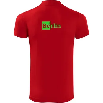 Pánská košile Berlin nápis - chemický prvek - Polokošile Victory sportovní (dresovina) - 2XL ( Červená )