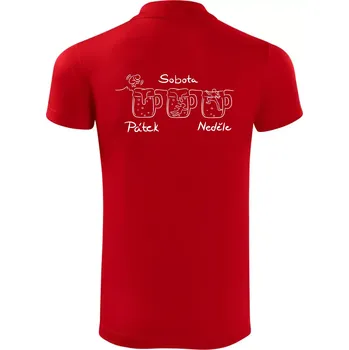 Pánská košile Pátek sobota neděle pivo - Polokošile Victory sportovní (dresovina) - XL ( Červená )