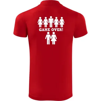 Pánská košile Game over svatba - Polokošile Victory sportovní (dresovina) - L ( Červená )