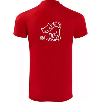 Pánská košile Kočka - Klubíčko - prsa - Polokošile Victory sportovní (dresovina) - 2XL ( Červená )