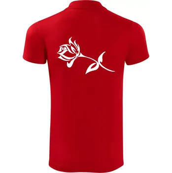 Pánská košile Růže obrys - Polokošile Victory sportovní (dresovina) - S ( Červená )