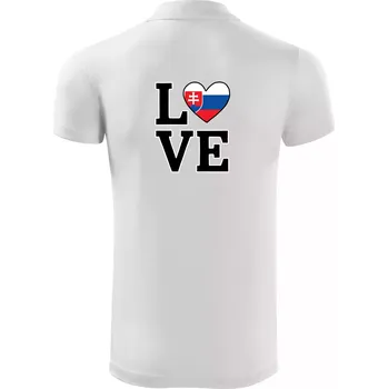 Pánská košile Love Slovenská vlajka - Polokošile Victory sportovní (dresovina) - S ( Bílá )