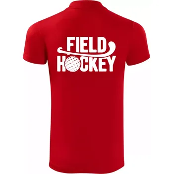 Pánská košile Field hockey míček a nápis - Polokošile Victory sportovní (dresovina) - M ( Červená )