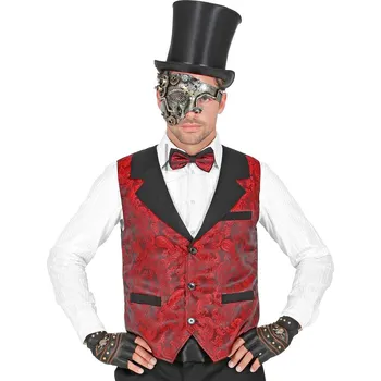 Karnevalový kostým Vínová žakárová vintage vesta - M/L