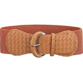 Opasek Lifestyle Dámský strečový široký pásek splétaný Hnědý