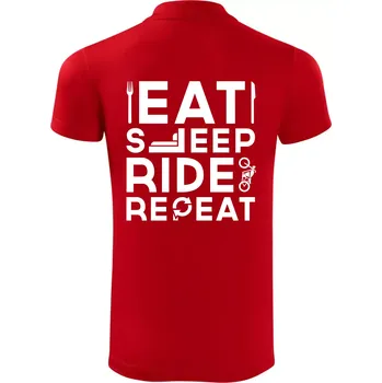 Pánská košile Eat sleep ride moto - Polokošile Victory sportovní (dresovina) - 2XL ( Červená )
