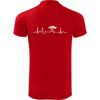 Pánská košile Piano ekg - přenosné - Polokošile Victory sportovní (dresovina) - S ( Červená )