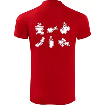 Pánská košile Grilovací ikony - Polokošile Victory sportovní (dresovina) - 2XL ( Červená )