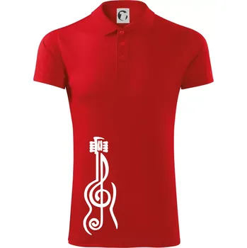 Pánská košile Houslový klíč kytara - Polokošile Victory sportovní (dresovina) - 2XL ( Červená )