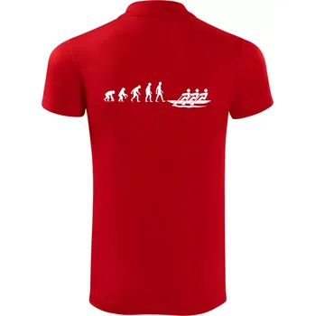 Pánská košile Evoluce veslování 3 lidi - Polokošile Victory sportovní (dresovina) - S ( Červená )