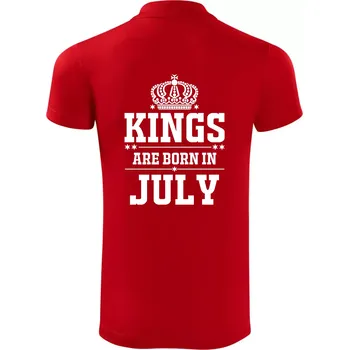 Pánská košile Kings are born in July - Polokošile Victory sportovní (dresovina) - 2XL ( Červená )