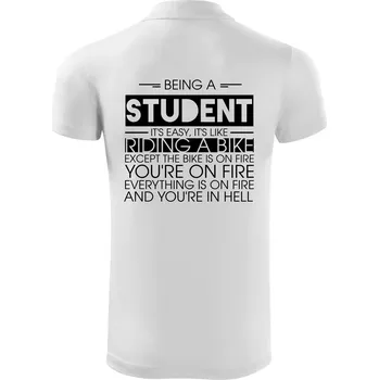 Pánská košile Being a student - bike - Polokošile Victory sportovní (dresovina) - 2XL ( Bílá )