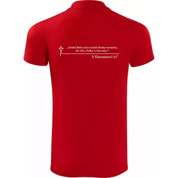 Pánská košile Citáty z bible - 2 Timoteovi 1:7 - Polokošile Victory sportovní (dresovina) - S ( Červená )
