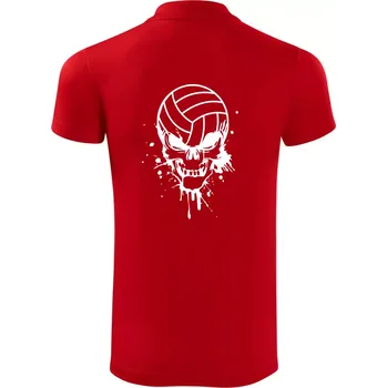 Pánská košile Volejbal lebka splash - Polokošile Victory sportovní (dresovina) - 2XL ( Červená )
