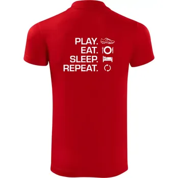 Pánská košile Play Eat Sleep Repeat fotbal - Polokošile Victory sportovní (dresovina) - XL ( Červená )