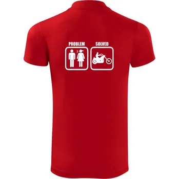 Pánská košile Problém motorka chopper - Polokošile Victory sportovní (dresovina) - M ( Červená )