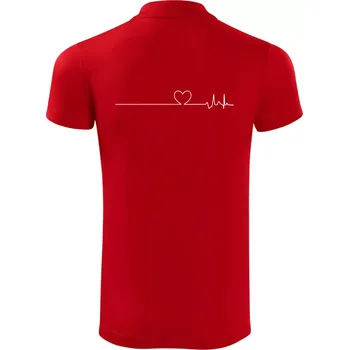 Pánská košile Poker EKG srdce červené - Polokošile Victory sportovní (dresovina) - XL ( Červená )