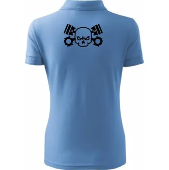 Píst smrtka - Polokošile dámská Pique Polo - L ( Pyžamově modrá )