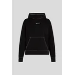 MIKINA KARL LAGERFELD CONTRAST STITCH HOODIE BLACK