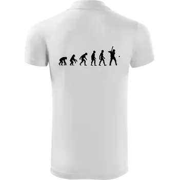 Pánská košile Evoluce baseball pálkař nápřah + míček - Polokošile Victory sportovní (dresovina) - 2XL ( Bílá )