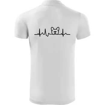Pánská košile EKG Francouzský buldoček hlava - Polokošile Victory sportovní (dresovina) - 2XL ( Bílá )