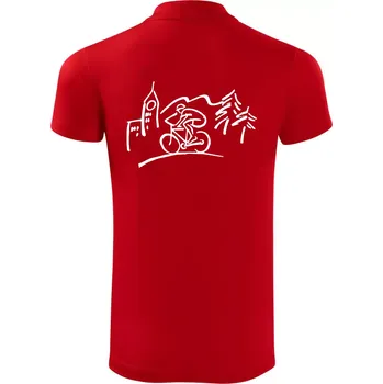 Pánská košile Cyklista na výletě - Polokošile Victory sportovní (dresovina) - L ( Červená )