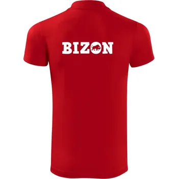 Pánská košile Bizon nápis - Polokošile Victory sportovní (dresovina) - S ( Červená )
