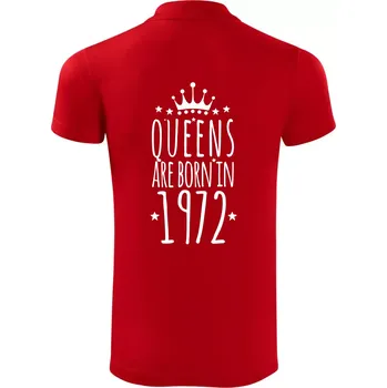 Pánská košile Queens are born in 1972 - Polokošile Victory sportovní (dresovina) - L ( Červená )