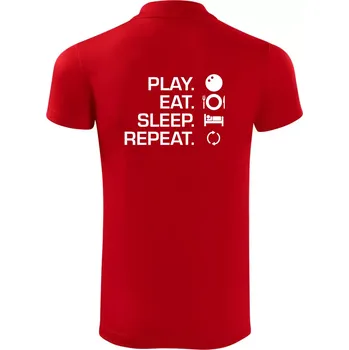 Pánská košile Play eat sleep squash - Polokošile Victory sportovní (dresovina) - S ( Červená )