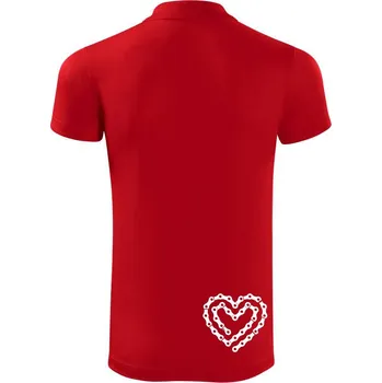 Pánská košile Cyklo srdce řetěz - Polokošile Victory sportovní (dresovina) - L ( Červená )