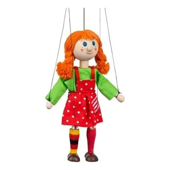 plyšák Holka copatá 20 cm, dřevěná loutka (cs, Munabo)