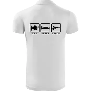 Pánská košile Eat sleep shot - Polokošile Victory sportovní (dresovina) - S ( Bílá )