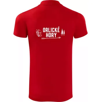 Pánská košile Orlické hory nápis - Polokošile Victory sportovní (dresovina) - M ( Červená )