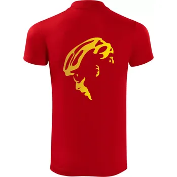 Pánská košile Hlava cyklista zlatá - Polokošile Victory sportovní (dresovina) - S ( Červená )