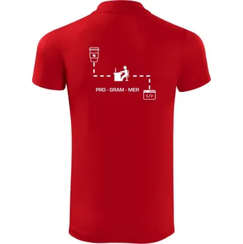 Pánská košile Programer code - Polokošile Victory sportovní (dresovina) - 3XL ( Červená )