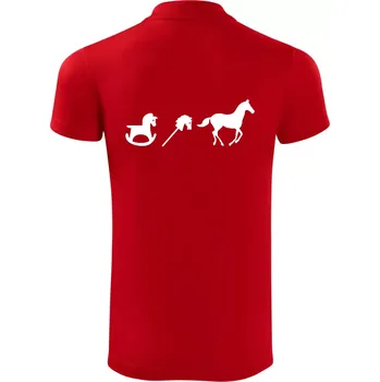 Pánská košile Evoluce koně - Polokošile Victory sportovní (dresovina) - S ( Červená )