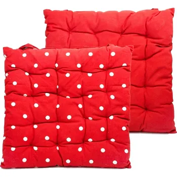 Podsedák ARÔME HOME Podsedák prošívaný 40*40 cm, Červený s bílými puntíky ARÔME HOME