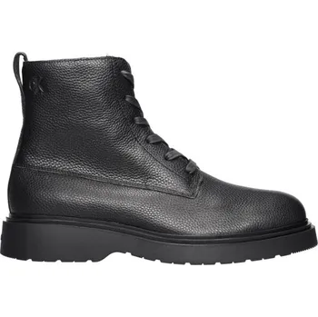 Pánská zimní obuv Pánská kotníková obuv Calvin Klein COMBAT ESS LACE UP ZIP BOOT LTH 45 Černá