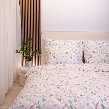 Bavlněné povlečení na přikrývku 220x200 cm romantické květiny Amy