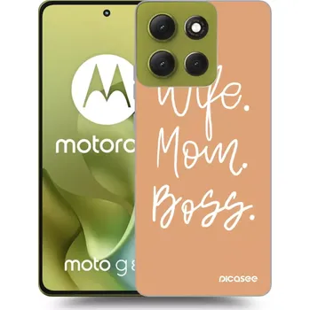 Pouzdro na mobilní telefon Picasee silikonový černý obal pro Motorola Moto G86 5G - Boss Mama