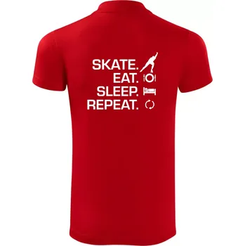 Pánská košile Eat sleep skate - lední bruslení - Polokošile Victory sportovní (dresovina) - 3XL ( Červená )