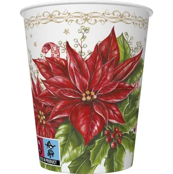 Jednorázové nádobí Papírový kelímek 0,25l Poinsetia