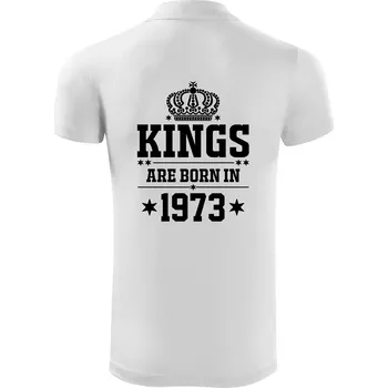 Pánská košile Kings are born in 1973 - Polokošile Victory sportovní (dresovina) - L ( Bílá )