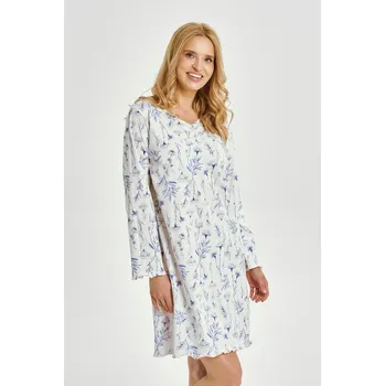 Dámské pyžamo Caroline Noční košile bavlněná- výstřih do V- bílé, bílá L i170_3455-L-01 A/W 25-26
