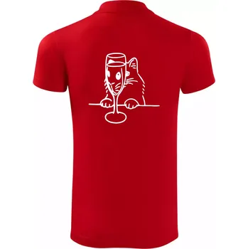 Pánská košile Kočka a sklínka - Polokošile Victory sportovní (dresovina) - 2XL ( Červená )