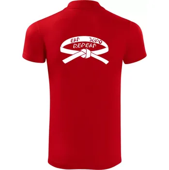 Pánská košile Judo eat repeat - Polokošile Victory sportovní (dresovina) - M ( Červená )
